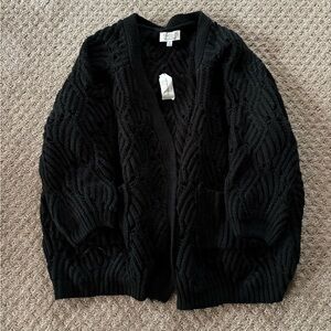 NWT Francesca’s Women’s Chunky Knit Cardigan Black
